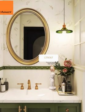 *GƯƠNG DECOR PHÒNG TẮM OVAL CHẤM BI VINTAGE GTR067
