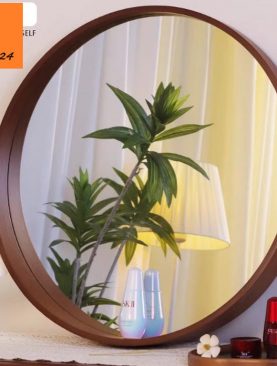 *GƯƠNG SOI TRANG TRÍ TRÒN VIỀN GỖ KIỂU IKEA GTR094