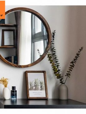 *GƯƠNG DECOR TRANG TRÍ TRÒN VIỀN GỖ NÂU GTR107WD