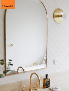 *GƯƠNG PHÒNG TẮM SOI VIỀN KIM LOẠI DÁNG VÒM GTR240