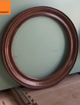 GƯƠNG PHÒNG TẮM DÁNG TRÒN VIỀN GỖ TỰ NHIÊN GTR077D