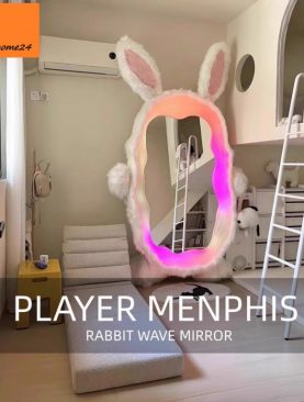 GƯƠNG SOI TOÀN THÂN ĐÈN LED VIỀN LÔNG DÁNG THỎ RABBIT MIRROR GSTT285