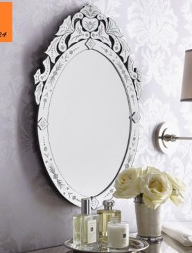 GƯƠNG TRANG TRÍ DECOR OVAL VIỀN GƯƠNG HOA VĂN TÂN CỔ ĐIỂN CAO CẤP GTR241