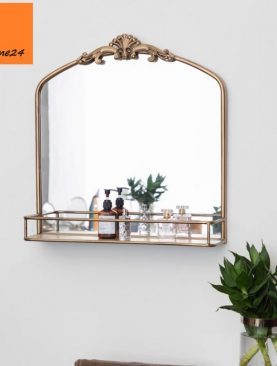 *GƯƠNG PHÒNG TẮM DECOR RETRO VIỀN ĐỒNG KÈM KỆ GTR261