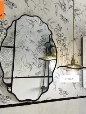 *GƯƠNG PHÒNG TẮM DECOR DÁNG OVAL VIỀN SÓNG MỎNG GTR264