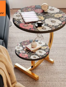 BÀN TRÒN SOFA HOA VĂN MÙA XUÂN BA02