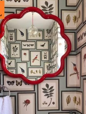 *GƯƠNG DECOR TRANG TRÍ VIỀN GỖ DÁNG BÔNG HOA GTR171D