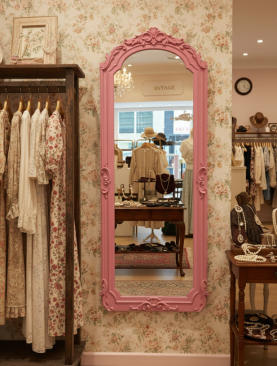 *GƯƠNG SOI TOÀN THÂN VIỀN GỖ PRINCESS HỒNG GTR105H