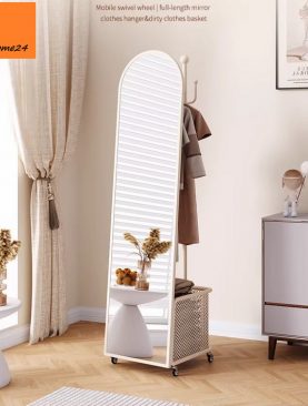 *GƯƠNG ĐỨNG TOÀN THÂN DI ĐỘNG KÈM RỔ VÀ GIÁ TREO ĐỒ GSTT293