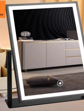 GƯƠNG TRANG ĐIỂM ĐÈN LED ĐỂ BÀN CHỮ NHẬT XOAY 360 GLE311D