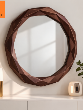 *GƯƠNG TRANG TRÍ DECOR VIỀN GỖ DÁNG TRÒN GTR077E