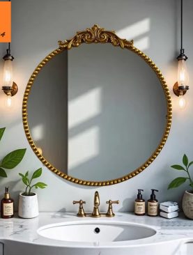 *GƯƠNG DECOR TRANG TRÍ DÁNG TRÒN TÂN CỔ ĐIỂN GTR077CD