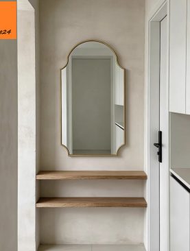 GƯƠNG TRANG TRÍ DECOR VIỀN INOX DÁNG VÒM CÁCH ĐIỆU GTR227A