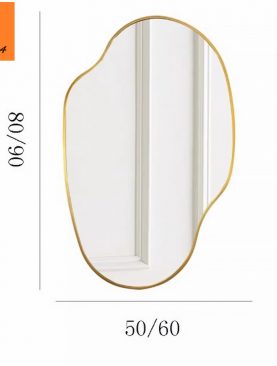 *GƯƠNG TRANG TRÍ DECOR VIỀN INOX DÁNG VIÊN ĐÁ GTR250I