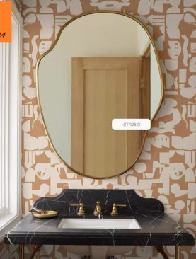 *GƯƠNG TRANG TRÍ DECOR VIỀN INOX DÁNG VIÊN ĐÁ GTR250I