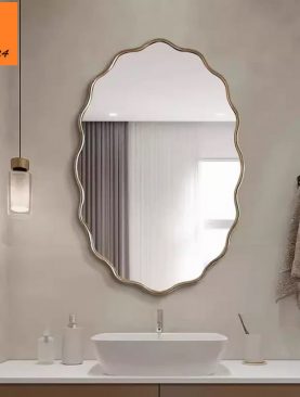 GƯƠNG DECOR PHÒNG TẮM INOX DÁNG OVAL VIỀN SÓNG MỎNG GTR264I