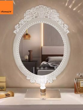 *GƯƠNG ĐÈN LED ĐỂ BÀN VINTAGE VIỀN TRONG SUỐT GLE111DB