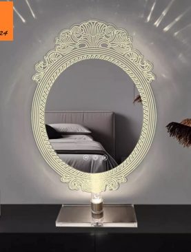 *GƯƠNG ĐÈN LED ĐỂ BÀN VINTAGE VIỀN TRONG SUỐT GLE111DB