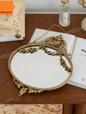 *GƯƠNG TRANG ĐIỂM DECOR TREO TƯỜNG VINTAGE ĐỒNG GTR272
