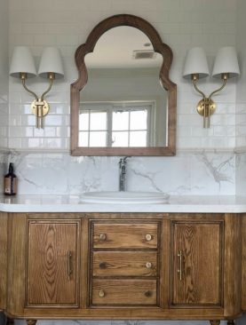 *GƯƠNG TRANG TRÍ DECOR PHÒNG TẮM VIỀN GỖ KIỂU FARMHOUSE GTR253D